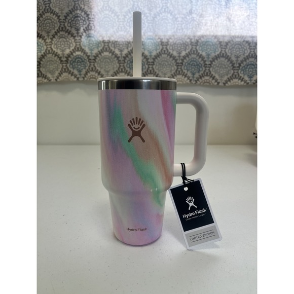 Hydro Flask Tumbler 32oz Limited Edition Pastel Marble Stainless Steel Straw Mug - Picture 1 of 5